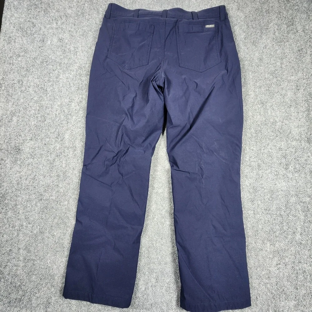 Eddie Bauer Mens 36x30 Fleece Lined Tech Pants Navy Blue Cargo Hiking 283947